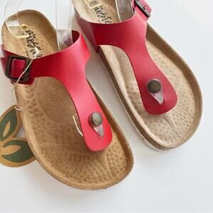 Biostep Red Thong Buckle Sandals Orthotic